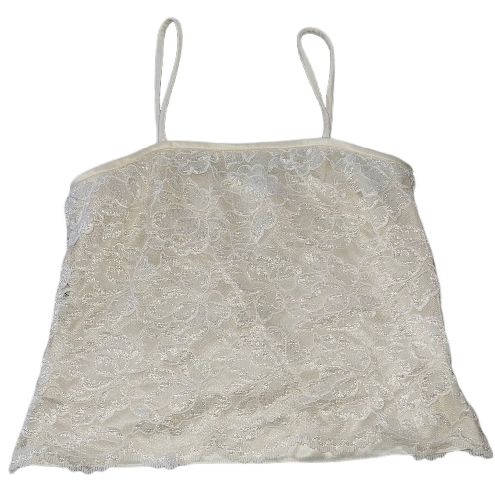 Y2K Patra Silk Lined Floral Lace Tank Top